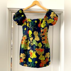 Floral Puff-Sleeve mini dress